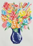 Jeff Koons, Flowers, 2001, Lithograph in colors, on Somerset Velvet paper, with full margins