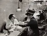 Alfred Eisenstaedt, An officer of Mussolini's army having a manicure in Milan, Italy