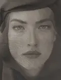 Tatjana Veiled Head (Tight View), Joshua Tree by Herb Ritts, 1988, Platinum print, sold Apr 2018