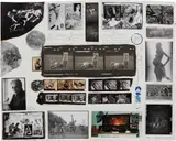 Peter Beard, Orphaned Cheetah Cubs (Last Word from Paradise), Mweiga Park Headquarters, near Nyeri, Kenya, 1968 and Beside the carcass of a beast, 1909, One platinum print and one gelatin silver print with ink, pencil, paint and affixed gelatin silver prints, presented as a double-sided collage, executed later