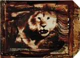 Peter Beard, Lolindo Lion Charge, 1964, Polaroid print with ink and blood, executed later
