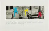 Duress Series: Person Climbing Exterior Wall of Tall Building/Person on Ledge of Tall Building/Person on Girders of Unfinished Tall Building (Maquette) by John Baldessari, 2003, Archival digital print on graph paper with pencil, offered Apr 2018