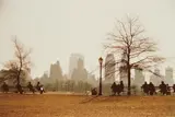 Looking Across Sheep Meadow Toward Central Park South, New York City by Ruth Orkin, 1958, Chromogenic print, printed later, offered Oct 2018