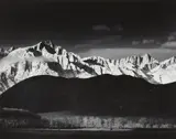 Winter Sunrise, Sierra Nevada from Lone Pine California by Ansel Adams, 1944, Gelatin silver print, printed 1963-1973, sold Oct 2018