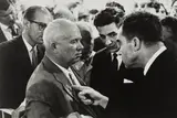 Nikita Khrushchev & Richard Nixon, Moscow, USSR by Elliott Erwitt, 1959, Gelatin silver print, sold Oct 2018