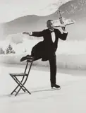 Alfred Eisenstaedt, St. Moritz, Rene Brequet Serves Cocktails at the Grand Hotel Ice Rink