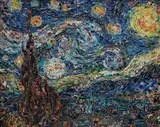 Starry Night, after Van Gogh from Pictures of Magazines 2 by Vik Muniz, 2012, Chromogenic print, sold Oct 2018
