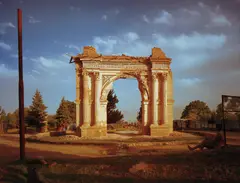 Simon Norfolk, King Amanullah’s Victory Arch built to celebrate the 1919 Independence from the British. Paghman, Kabul Province, 2003, Fuji Crystal Archive print, flush-mounted