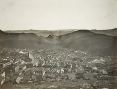 Carleton Watkins, Virginia City From Water Flume, 1878, Glass positive