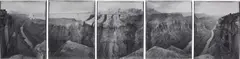Mark Klett, Around Toroweap Point, just before and after sundown, beginning and ending with views used by J.K. Hillers over 100 years ago, Grand Canyon, 1986, Gelatin silver print polyptych, framed