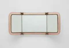 Folding mirror, model no. 21 by Venini, circa 1939, Treccia glass, mirrored glass, brass, sold Jun 2018