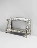 Serge Roche, Tiered console table, circa 1935, Mirrored glass-covered wood