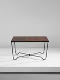 Denise Gatard, Low table, circa 1955, Painted steel, glazed ceramic