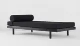 Jean Prouvé, S.C.A.L. bed, model no. 450, circa 1951, Painted steel, fabric, oak-veneered wood