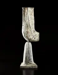 "Perched Vessel" by Gordon Baldwin, 1984, Earthenware, painted slip, sold Jun 2018