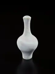 Bottle by Lucie Rie, 1970s, Porcelain, mixed clays producing integral matte-white and pale-pink spirals, sold Jun 2018