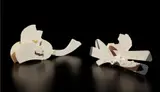 Eileen Nisbet, Two "Aeroplane" sculptures, 1980s, Painted porcelain