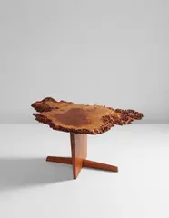 "Minguren I" side table by George Nakashima, 1977, English oak, English oak burl, sold Jun 2018