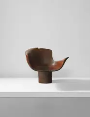 Wendell Castle, Unique "Pedestal" chair, 1967, Stack-laminated walnut