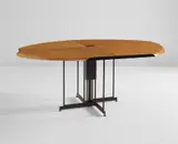 Steven Holl, Dining table, from Museum Tower, New York, 1986-1987, Oak-veneered wood, patinated steel