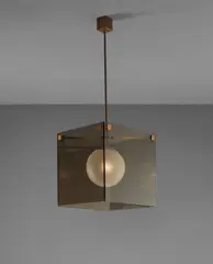 Ceiling light, model no. 2073 by Max Ingrand, 1960s, Glass, brass, painted steel, offered Jun 2018