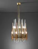 "Dahlia" ceiling light by Max Ingrand, circa 1955, Glass, brass, aluminum, sold Jun 2018