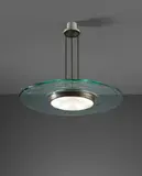 Max Ingrand, Ceiling light, model no. 2096, circa 1960, Nickel-plated brass, glass, painted aluminum, painted brass