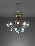 Pietro Chiesa, Rare ceiling light, circa 1938, Brass, painted aluminum, glass