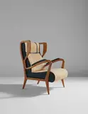 Gio Ponti, Armchair, circa 1950, Ash, vinyl, woven vinyl