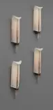 Tomaso Buzzi, Set of four "Feather" wall lights, model no. 413, circa 1933, Pulegoso glass, filigrana glass, brass, nickel-plated metal