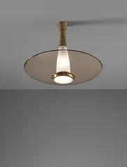 Max Ingrand, Ceiling light, circa 1959, Glass, brass