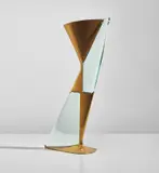 Table lamp by Max Ingrand, circa 1955, Brass, glass, sold Dec 2018