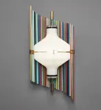 Angelo Lelii, Wall light, model no. 12738, circa 1958, Brass, painted aluminum, glass, acrylic