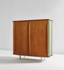 Jean Prouvé, Wardrobe, model no. AP 11, circa 1945, Oak, painted steel, painted aluminum