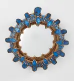 Line Vautrin, "Gerbera" mirror, circa 1955, Talosel resin, colored mirrored glass, convex mirrored glass