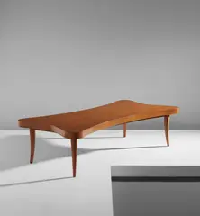 “Trèfle” coffee table by Jean Royere, circa 1955, Oak, oak-veneered wood, offered Dec 2018