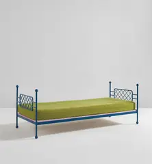 Daybed by Jean Royere, circa 1952, Painted steel, fabric, sold Dec 2018