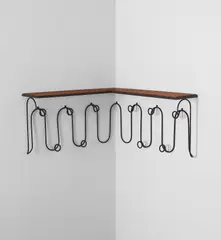 Corner coat rack by Jean Royere, circa 1955, Oak, painted steel, sold Dec 2018