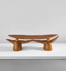 Unique "You'll Have to Wait..." bench by Wendell Castle, 1997, Stained Honduran mahogany, painted jelutong, sold Dec 2018