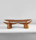 Wendell Castle, Unique "You'll Have to Wait..." bench, 1997, Stained Honduran mahogany, painted jelutong