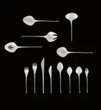 Ronald Hayes Pearson, "Vision" flatware service, circa 1961, Sterling silver, stainless steel