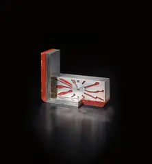 Jean Puiforcat, Rare table clock, circa 1930, Nickel-plated bronze, marble