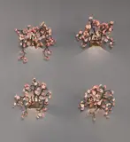 Claire Cormier Fauvel, Set of four "Cherry Blossom" sconces, 2005, Painted iron, painted metal, glass