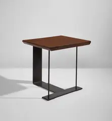 Pierre Chareau, Side table, model no. SN3, circa 1927, African mahogany, painted iron