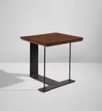 Pierre Chareau, Side table, model no. SN3, circa 1927, African mahogany, painted iron