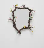 Claire Cormier Fauvel, "Cherry Blossom" mirror, 2005, Painted iron, mirrored glass, glass beads