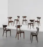 Richard Jensen and Kjaerulff Rasmussen, Set of eight dining chairs, circa 1950, Teak