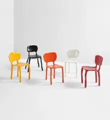 Maarten Baas, Set of five "Clay" children's chairs, 2007, Steel, painted clay