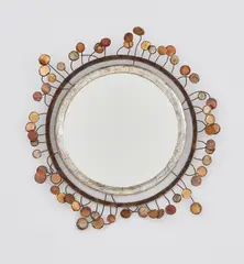 "Sequins" mirror by Line Vautrin, circa 1963, Talosel resin, colored mirrored glass, mirrored glass, aluminum, sold Dec 2018