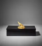 "Bird," mounted on box by Alberto Giacometti and Jean-Michel Frank, circa 1939, Ebonized wood, gilt-bronze, offered Dec 2018